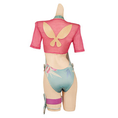Mv Rivals (2025) Psylocke Pink Blue Swimsuit Set Outfits Cosplay Costume