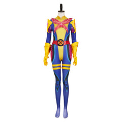 Mv Rivals (2025) Psylocke X-Uniform Blue Yellow Jumpsuit Set Outfits Cosplay Costume