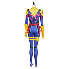 Mv Rivals (2025) Psylocke X-Uniform Blue Yellow Jumpsuit Set Outfits Cosplay Costume