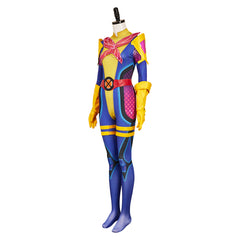 Mv Rivals (2025) Psylocke X-Uniform Blue Yellow Jumpsuit Set Outfits Cosplay Costume