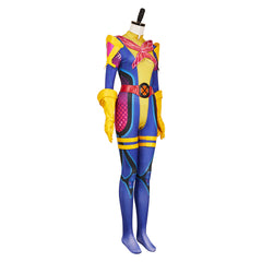 Mv Rivals (2025) Psylocke X-Uniform Blue Yellow Jumpsuit Set Outfits Cosplay Costume