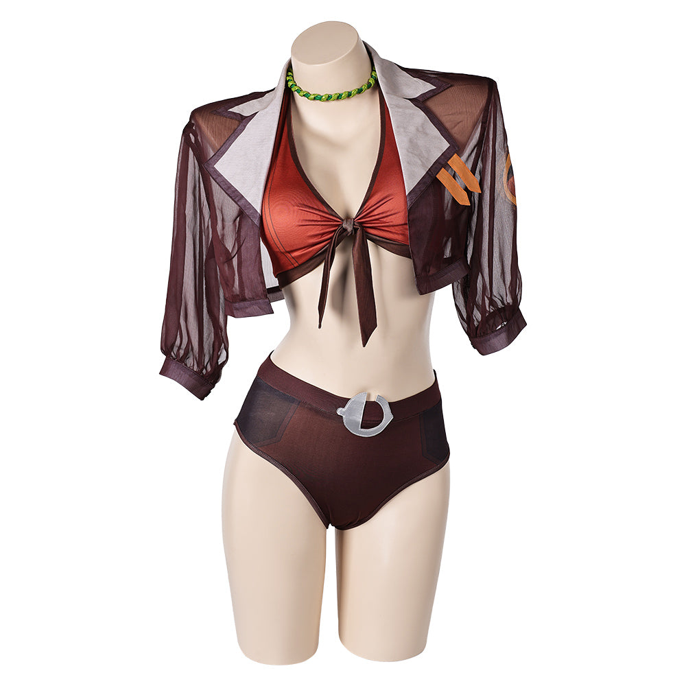 Mv Rivals (2025) Squirrel Girl Doreen Green Brown Swimsuit Outfits Cosplay Costume - Coshduk