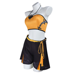 Naraka: Bladepoint Bruce Lee Lannie Yellow Black Set Outfits Cosplay Costume