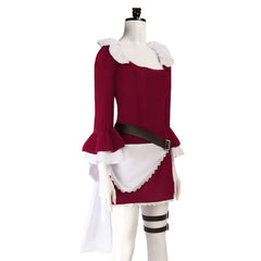 One Piece Baby 5 Maid Red Dress Outfits Cosplay Costume Halloween Carnival Suit