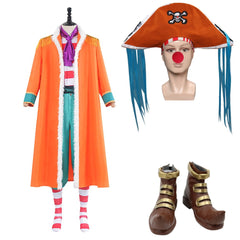 One Piece Buggy Yellow Jacket Coat Pirate Set Outfits Cosplay Costume