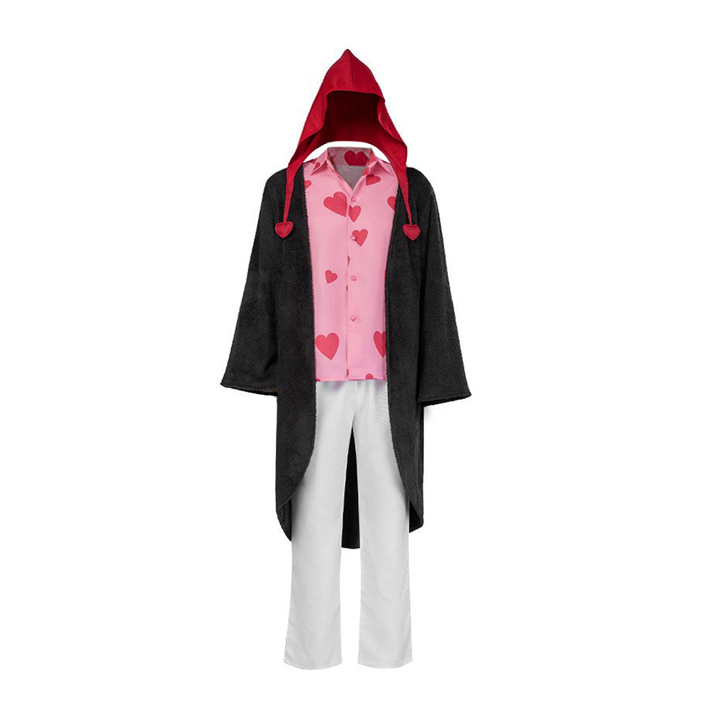 One Piece Donquixote Rosinante Pink Black Set Outfits Cosplay Costume Halloween Carnival Party Suit