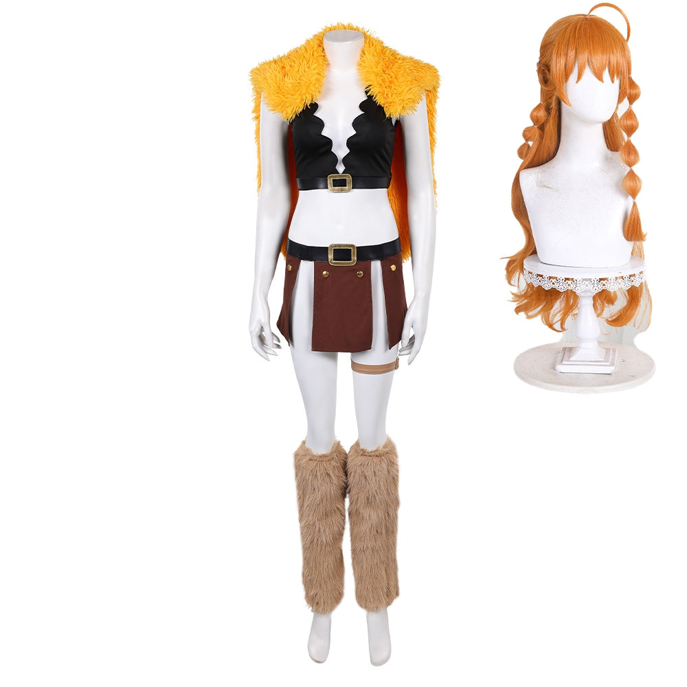 One Piece Elbaph Arc (2026) Nami Black Yellow Set Outfits Cosplay Costume