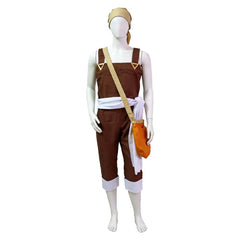 One Piece Enies Lobby Usopp Sogeking Red Cloak Brown Set Outfits Cosplay Costume