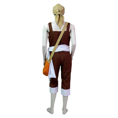 One Piece Enies Lobby Usopp Sogeking Red Cloak Brown Set Outfits Cosplay Costume