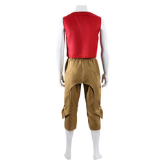 One Piece Live-action 2 (2026) Luffy Red Vest Brown Shorts Set Outfits Cosplay Costume