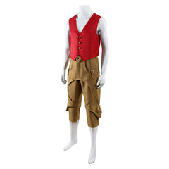 One Piece Live-action 2 (2026) Luffy Red Vest Brown Shorts Set Outfits Cosplay Costume
