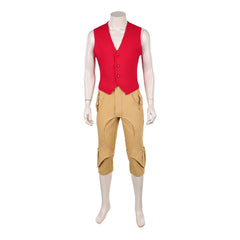 One Piece Live-action 2 (2026) Monkey D. Luffy Red Vest Brown Shorts Set Outfits Cosplay Costume