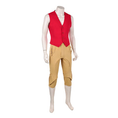 One Piece Live-action 2 (2026) Monkey D. Luffy Red Vest Brown Shorts Set Outfits Cosplay Costume