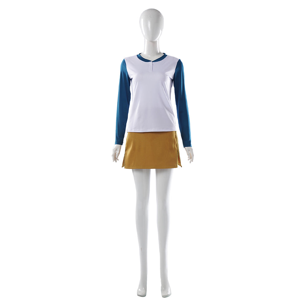 One Piece Live-action 2 (2026) Nami Blue Long Sleeves Skirt Set Outfits Cosplay Costume