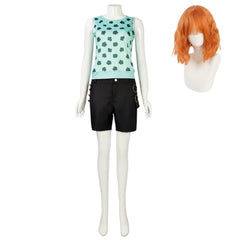 One Piece Live-action 2 (2026) Nami Green Vest Shorts Set Outfits Cosplay Costume
