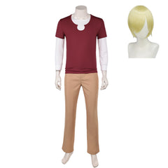 One Piece Live-action 2 (2026) Sanji Red Brown Set Outfits Cosplay Costume