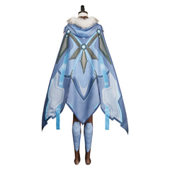 Overwatch 2 Freya Blue Brown Jumpsuit Cloak Set Outfits Cosplay Costume