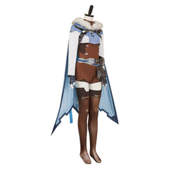 Overwatch 2 Freya Blue Brown Jumpsuit Cloak Set Outfits Cosplay Costume