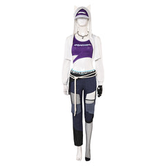 Overwatch Ashe Le Sserafim Fearless White Purple Set Stage Outfits Cosplay Costume