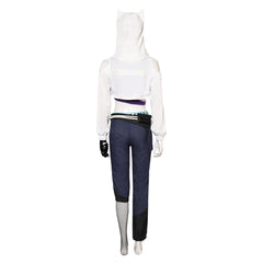 Overwatch Ashe Le Sserafim Fearless White Purple Set Stage Outfits Cosplay Costume