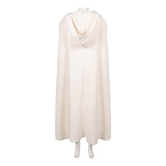 Padme Amidala White Fleece Hooded Cloak Cosplay Costume Halloween Suit