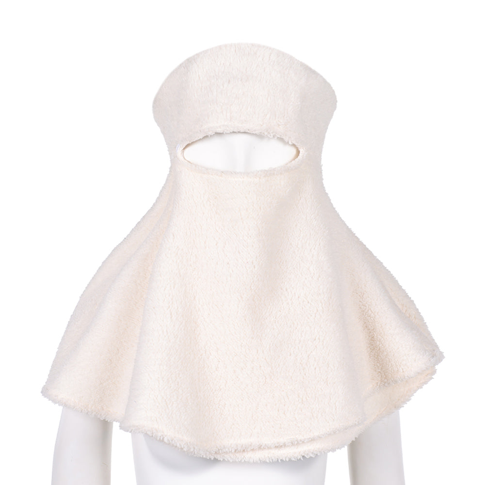 Padme Amidala White Plush Hat Mask Cosplay Accessories Props