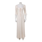 Pirates Of The Caribbean Elizabeth Swann White Lace Up Dress Outfits Cosplay Costume
