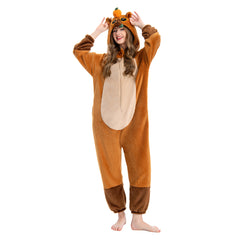 Plush Capybara Animals Onesie Flannel Pajamas Warm Home Sleepwear Halloween Carnival Suit - OLAOLA