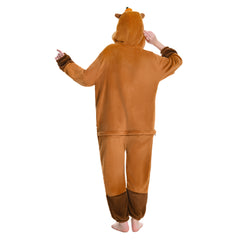 Plush Capybara Animals Onesie Flannel Pajamas Warm Home Sleepwear Halloween Carnival Suit - OLAOLA