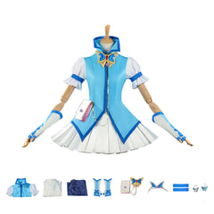 Pretty Cure Minazuki Karen Cure Aqua Blue White Set Outfits Cosplay Costume