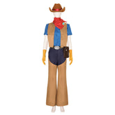 Princess Peach: Showtime! Peach Brown Blue Cowgirl Set Outfits Cosplay Costume