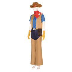 Princess Peach: Showtime! Peach Brown Blue Cowgirl Set Outfits Cosplay Costume