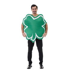 St. Patrick's Day Four Leaf Clover Funny Green Outfits Cosplay Costume Halloween Carnival Suit