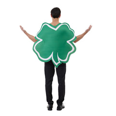 St. Patrick's Day Four Leaf Clover Funny Green Outfits Cosplay Costume Halloween Carnival Suit