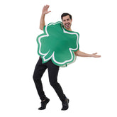 St. Patrick's Day Four Leaf Clover Funny Green Outfits Cosplay Costume Halloween Carnival Suit