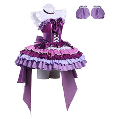 Puella Magi Madoka Magica Akemi Homura Purple Dress Set Magia Day Outfits Cosplay Costume