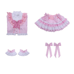 Puella Magi Madoka Magica Madoka Kaname Pink Skirt Set Magia Day Outfits Cosplay Costume