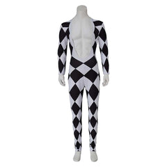 Queen Freddie Mercury Black White Argyle Jumpsuit Outfits Cosplay Costume