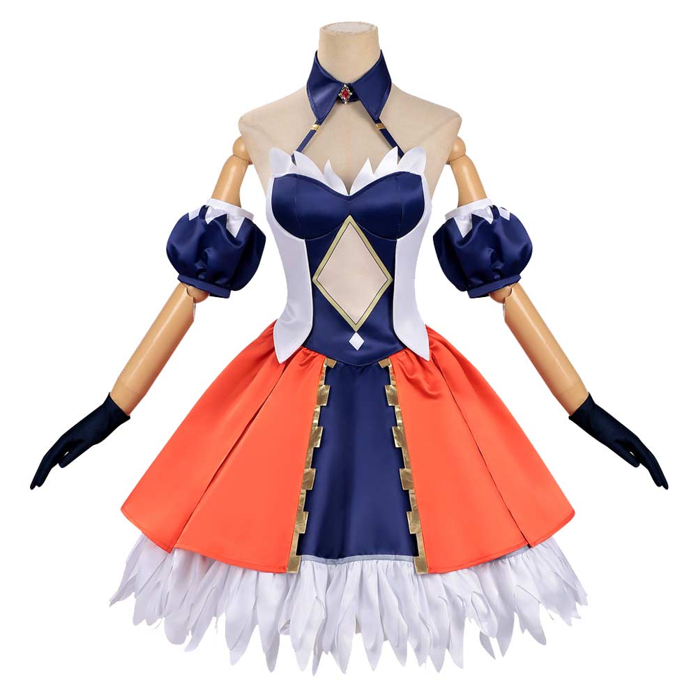 Record Of Ragnarok (2026) Alvitr Blue Orange Dress Set Outfits Cosplay Costume