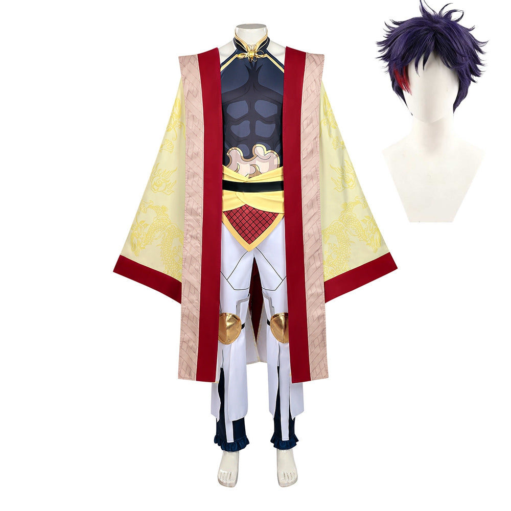 Record Of Ragnarok (2026) Qin Shi Huang Yellow Robe Set Outfits Cosplay Costume