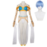 Rem Arabian Dancer Blue White Set Outfits Cosplay Costume Halloween Carnival Suit