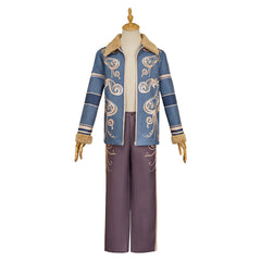 Resident Evil 30th Leon S.Kennedy Blue Jacket Trousers Set Outfits Cosplay Costume