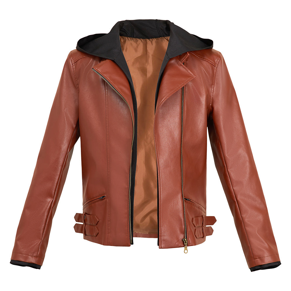Resident Evil Requiem (2026) Grace Ashcroft Brown Leather Jacket Outfits Cosplay Costume