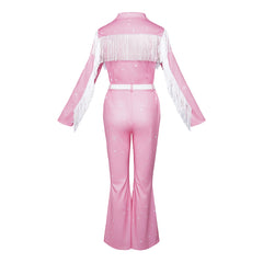 Retro 70s Dolly Parton Pink Cowgirl Set Outfits Cosplay Costume Halloween Suit