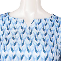 Retro 70s Hippie Disco Blue Jacquard Dress Cosplay Costume Outfits Carnival Suit