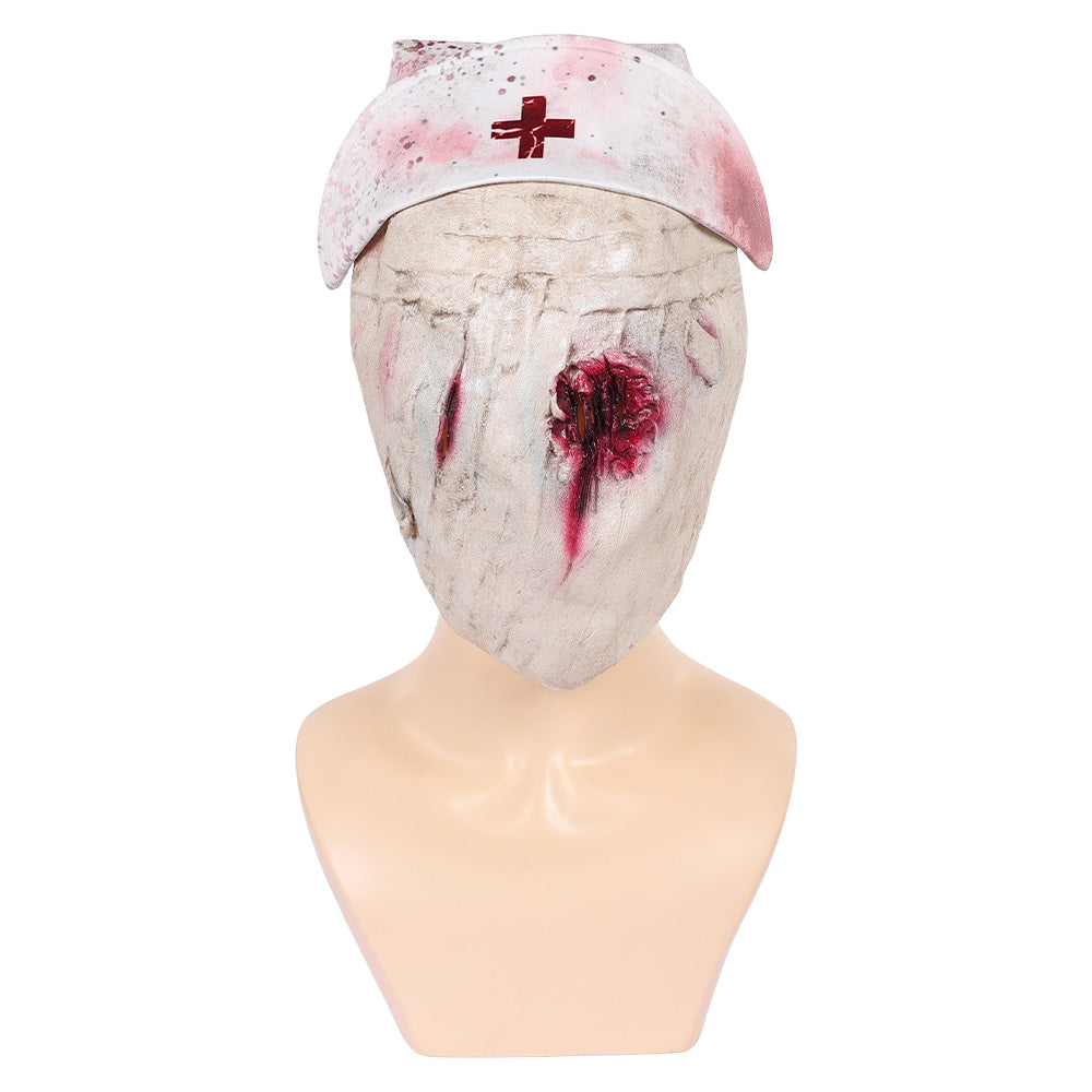 Return To Silent Hill (2026) Nurse Bubble Head Latex Mask Hat Halloween Cosplay Accessories Props