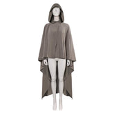 Rey Skywalker Gray Brown Hooded Cloak Cape Outfits Cosplay Costume Halloween Suit