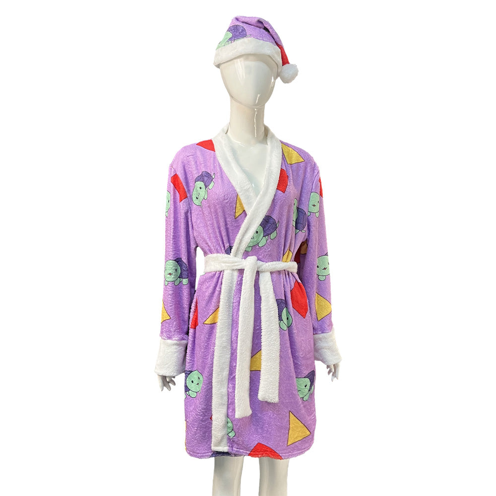 Rumi Purple Turtle Bathrobe Hat Set Sleepwear Outfits Cosplay Costume