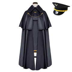 Sajuna Inui Black Lily Dress Cloak Hat Set Outfits Cosplay Costume