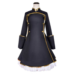 Sajuna Inui Black Lily Dress Cloak Hat Set Outfits Cosplay Costume